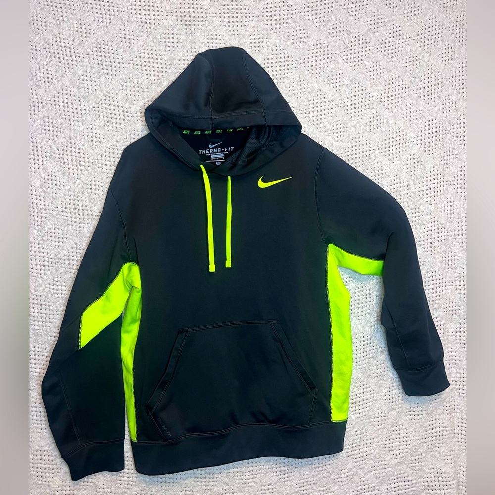 Nike Thermafit hoodie M black and neon